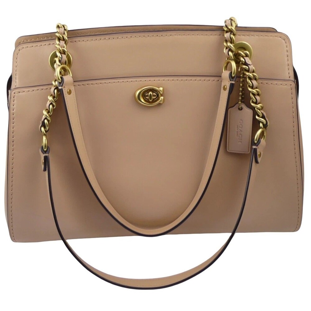 Coach 35575 Parker Turnlock Carryall Beechwood Leather beige NWOT $395